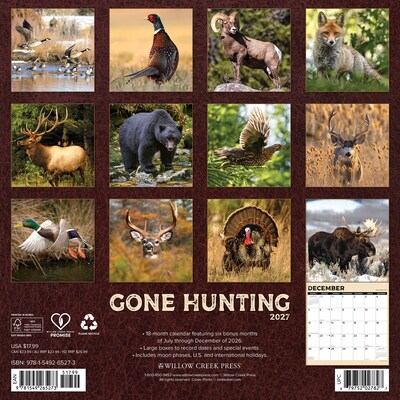 2027 Willow Creek Gone Hunting   12 x 12 Monthly Wall Calendar (65273)