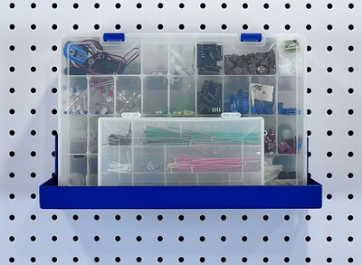 Triton Products DuraHook 12" W x 6" D Blue Steel Pegboard Shelf (76126)