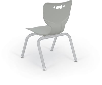 MooreCo 12 Hierarchy Student Chair with 4 Legs, Morning Fog/Platinum Base (703673563055)