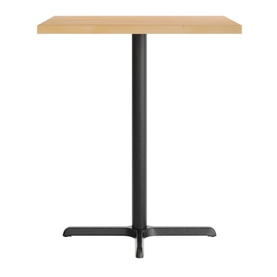 Flash Furniture Bennett Square Shaped Wooden Commercial Indoor Table, 36" x 36", Natural Top/Black Base (GSFSQ36NTT3030B)