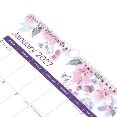2027 Blueline Colorful Passion Floral 12" x 17" Monthly Wall Calendar (C173126-27)