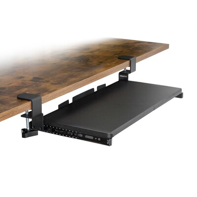 Mount-It! Adjustable 24"W Clamp-On Keyboard and Mouse Tray, Black (MI-7180)