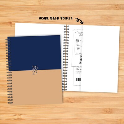 2027 Willow Creek 8.5" x 11" Calendar Year Weekly & Monthly Standard Planner, Navy/Tan (66874)