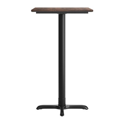 Flash Furniture Acadia Wooden Dining Table with X-Base, 23.75"D x 29.75"W, Dark Brown/Black Base (ST2430WBRT2222B)