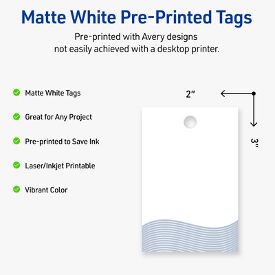 Avery  3 Blank Price & Merchandise Tags, White, 80/Carton (S00-EV4-PRMWT10)