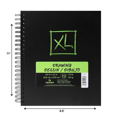 Canson XL Series 8.5 x 11 Wire Bound Drawing Sketch Book, 60 Sheets/Book (MCXC400085707)
