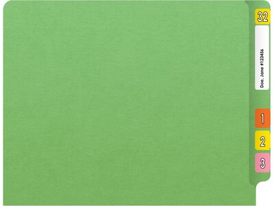 Medical Arts Press Heavy-Duty End Tab File Folder, Straight Cut, Letter-Size, Green, 40/Box (S-09458-GRN)