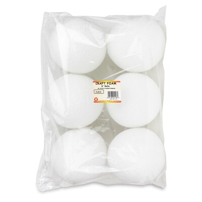 Hygloss Balls, White, 6/Pack (HYG51106) | Quill