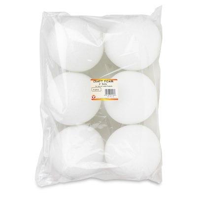 Hygloss Balls, White, 6/Pack (HYG51106) | Quill