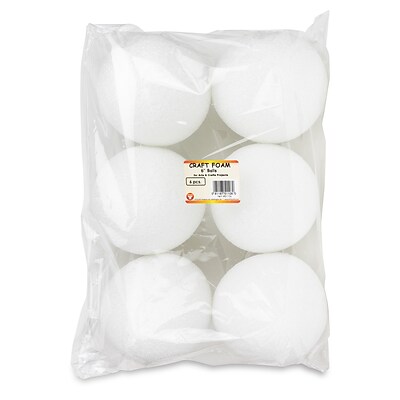Hygloss Balls, White, 6/Pack (HYG51106) | Quill