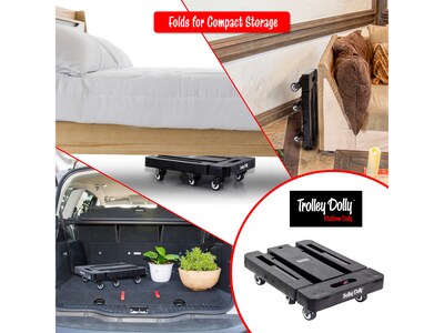 Dbest Metal Mobile Portable Cart with 6 Swivel Wheels, Black (01-929)