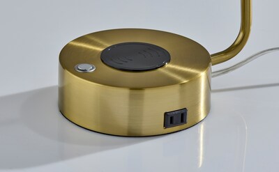 Adesso Viper Supercharger LED Desk Lamp, 15"H, Antique Brass (2615-21)