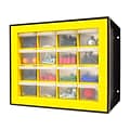 Iris 16-Drawer Desktop Storage Cabinet, Black/Yellow (500173)