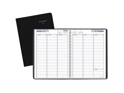 2024 AT-A-GLANCE DayMinder 8" x 11" Weekly Appointment Book, Black (G520-00-24)