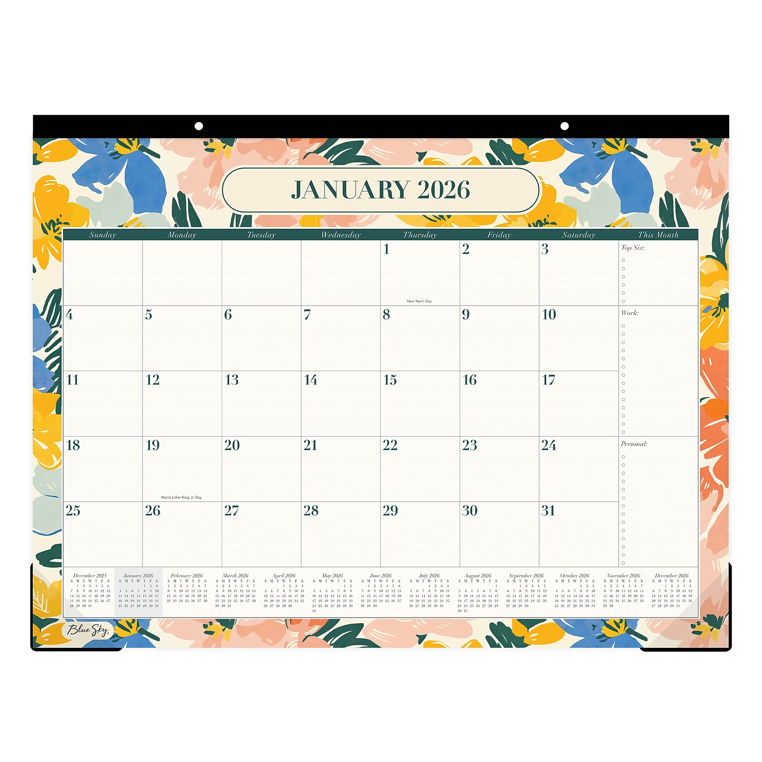 2026 Blue Sky Sugarina 22 x 17 Monthly Desk Pad Calendar, Multicolored (158111)