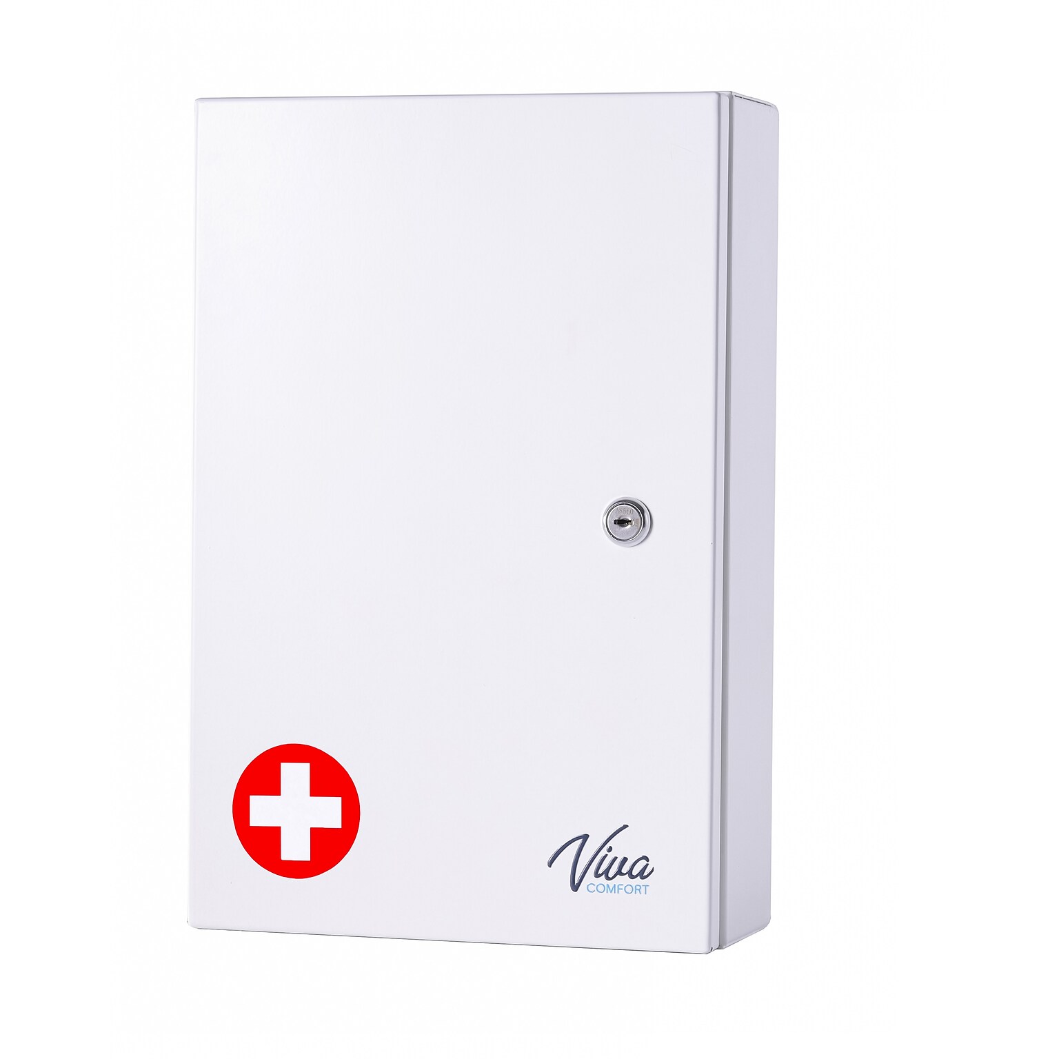 Viva Comfort Medium Double Door Medicine Locking Secure Storage Medical Cabinet, 0.3 cu. ft., White (ADIME999-02-WHI-MK)