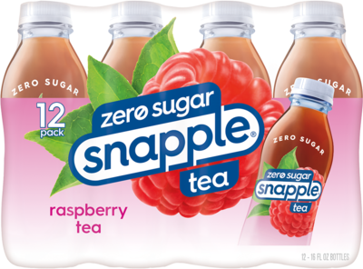 Snapple Zero Sugar Raspberry Herbal Tea Bottles, 16 oz., 12/Pack (10099468)