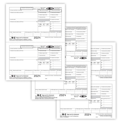 ComplyRight 2024 W-2 Tax Form Recipient Copy Only, 5-Part, 2-Up, Copy B, C/2, D/1, 50/Pack (5648)