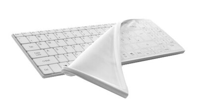 Man & Machine Silicone Printed Fitted Drape Keyboard Cover, White (DRAPE/ITS/US)