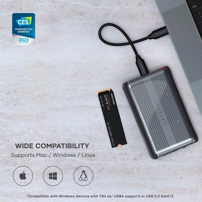 Satechi USB4 Pro External Hard Drive Enclosure, SSD, Space Gray (ST-EU4NPM)