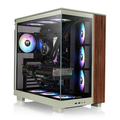 Thermaltake View 380 XL ATX Mid-Tower Computer Case, Matcha Green (CA-11E-00MEWN-WS)