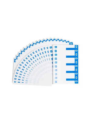 Alphabetical Character Labels, B And O, Dark Blue, 100/Pk