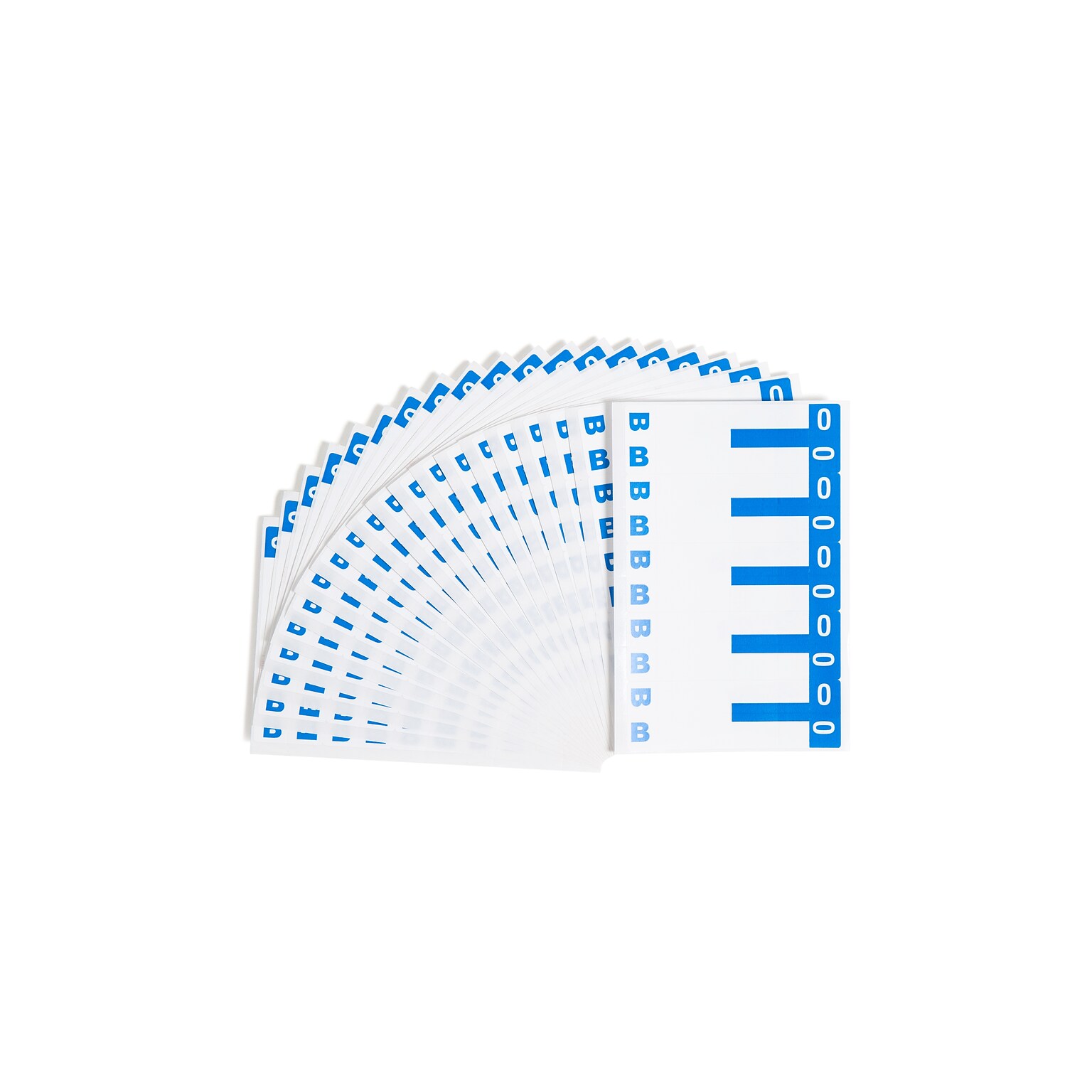 Alphabetical Character Labels, B And O, Dark Blue, 100/Pk