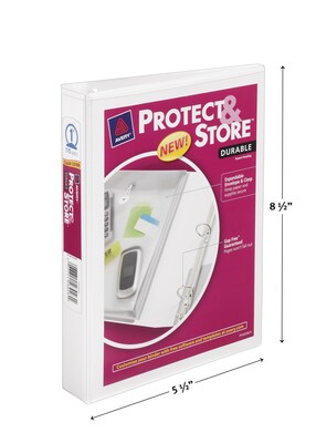 Avery Mini Protect & Store 1 3-Ring View Binders, White (23011)