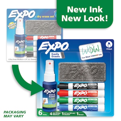 Expo Tank Dry Erase Marker, Chisel Tip, Assorted Colors, Starter Set/Kit (80653)
