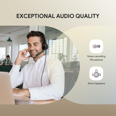 Yealink UH42 USB Wired Noise Cancelling USB-C/A Stereo Computer Headset for Business Office, Teams Certified