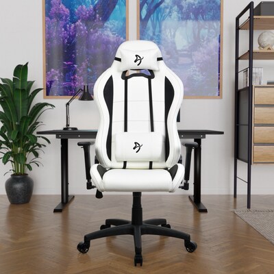 Arozzi Torretta SoftPU Faux Leather Ergonomic Racing Gaming Chair, White (TORRETTA-SPU-WT)