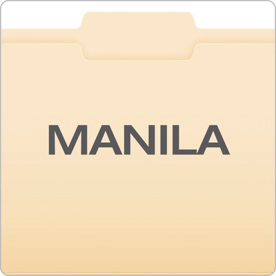 Pendaflex File Folder, 1-Tab, Letter Size, Manila, 100/Box (R752 1/3-2)