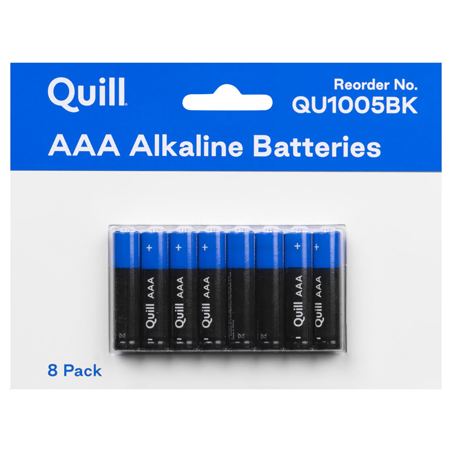 Quill Alkaline Batteries AAA, 8/Pack (QU1005BK)