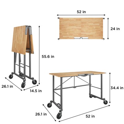 Cosco SmartFold Portable Folding Workbench, 400 lb. Capacity, Brown (66760DKG1E)