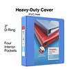 Heavy Duty 2 3 Ring View Binder with D-Rings, Periwinkle (ST56291-CC)