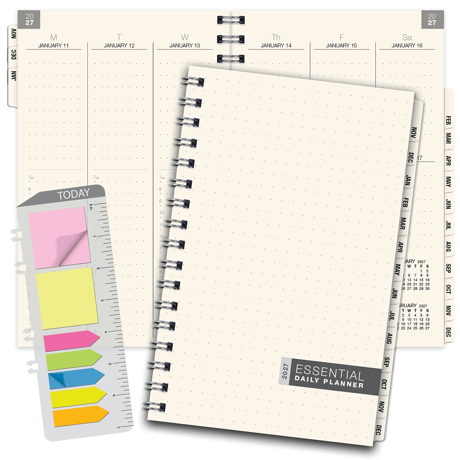 2027 Excello Brands 5.8 x 8 Weekly & Monthly Standard Planner, Paperboard Cover, Frosted (ESPL-CY27-58)