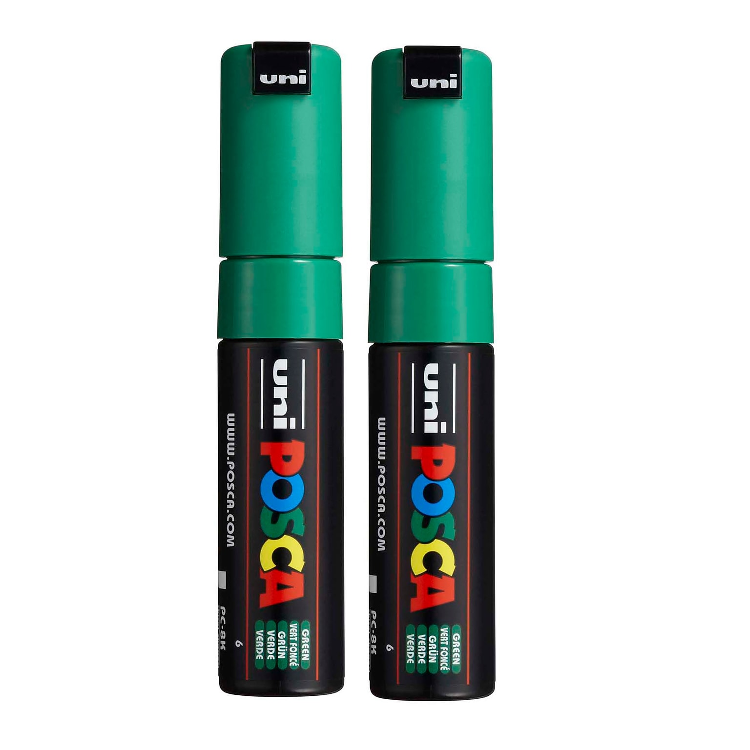 POSCA PC-8K Water Based Paint Marker, Broad Chisel Tip, Green, 2/Pack (UBCPC8KGREEN-2)