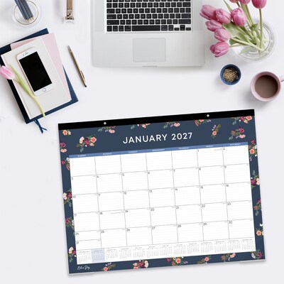 2027 Blue Sky Ashlyn Navy 22" x 17" Monthly Desk Pad Calendar, Blue (148618-27)