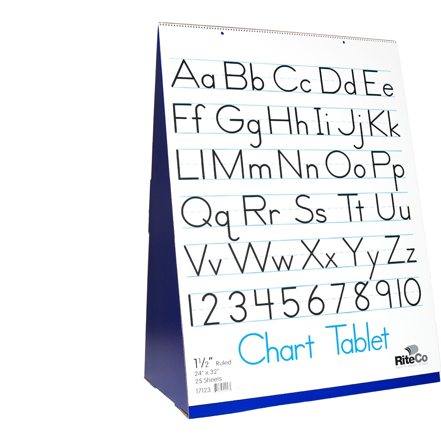 Spiral-Bound Flip Chart Stand with 1/2 Ruled Chart Tablet