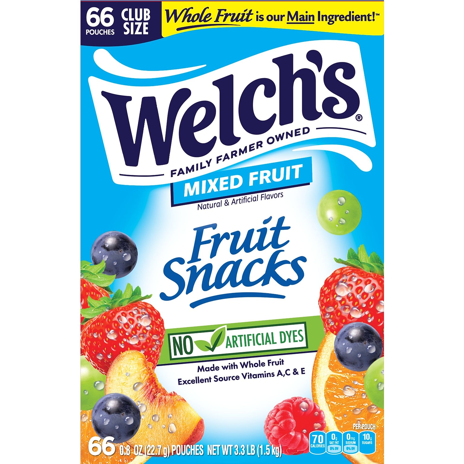 Welchs Gluten Free Mixed Fruit Gummies, 0.8 oz., 66 Bags/Box (PIM68868)