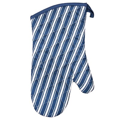 Better Houseware Striped Oven Mitt, Blue (BTH1684B)