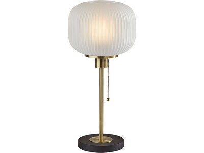 Adesso Hazel Incandescent Table Lamp, Antique Brass/Frosted White (4277-21)