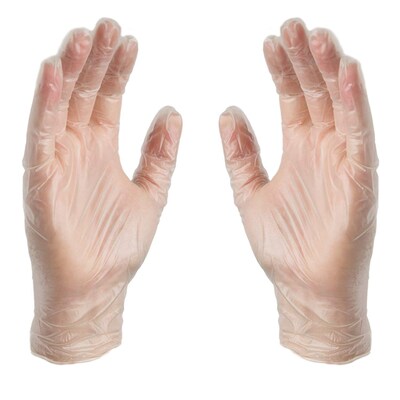 X3 Powder Free Vinyl Gloves, Latex Free, Clear, Medium, 100/Box, 10 Boxes/Carton (GPX344100-CC)