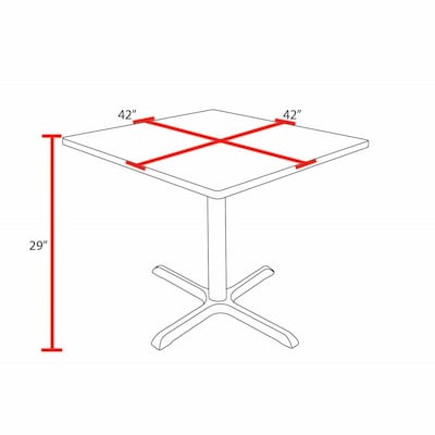 Regency 42" Square Laminate Table with 4 Chairs, Gray (TB4242CH44GY)