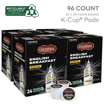 Celestial Seasonings Breakfast Blend Black Tea, Keurig® K-Cup® Pods, 96/Carton (14731)