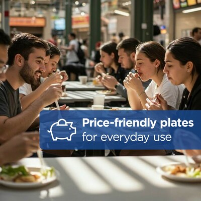 Dixie Basic 8.5" Paper Plates, White, 500/Carton (DBP09WCT)
