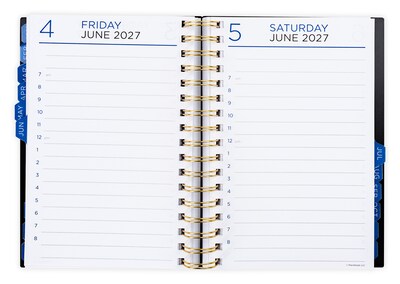 2026-2027 Overland Travelware 1.25" x 7" Calendar Year Daily Standard Planner, Paperboard Cover, Black Floral (90698)