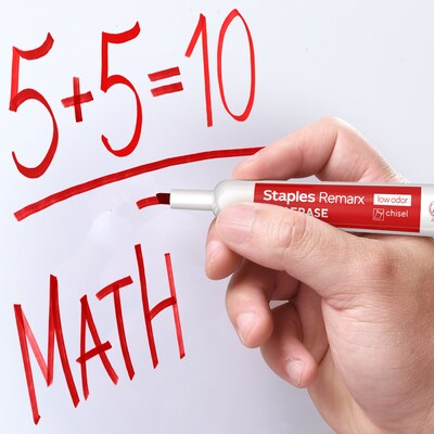 Quill Brand® Remarx Dry Erase Marker, Chisel Tip, Red, 12/Pack (ST62938)