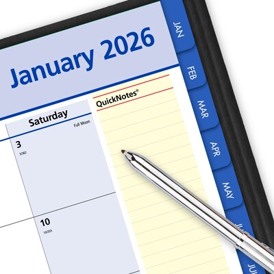 2026 AT-A-GLANCE QuickNotes 8.25" x 11" Monthly Planner, Faux Leather Cover, Black (76-06-05-26)