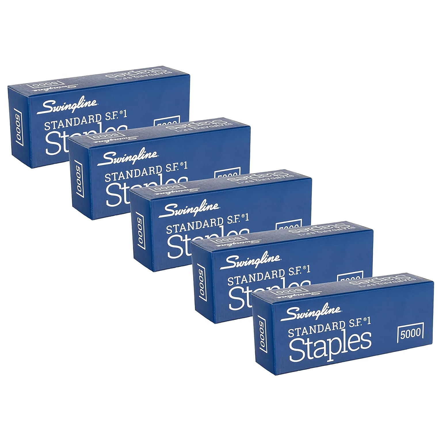Swingline 1/4 Length Standard Staples, Full Strip, 5000/Box, 5 Boxes (S7035101S)